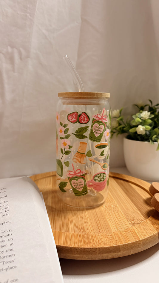 Matcha lover glass cup
