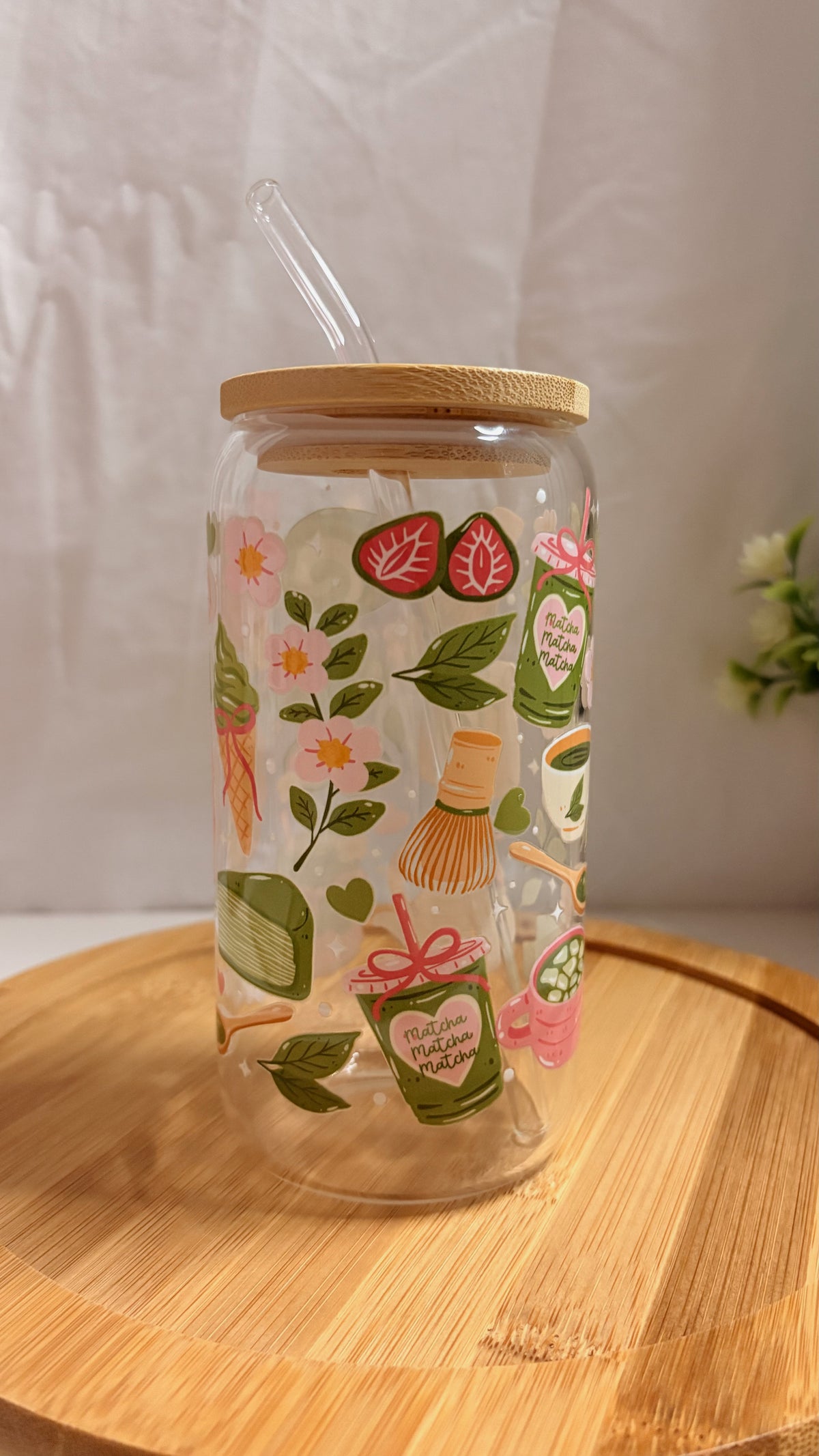 Matcha lover glass cup